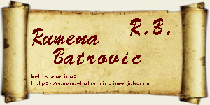 Rumena Batrović vizit kartica